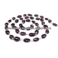 Maravilhosa Prata Sterling Liso Oval Garnet Beaded Chain, Gemstone Bezel Jóias Fornecedor